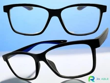 Men's Contemporary Modern Sporty READING EYE GLASSES READERS Black Frame +1.25