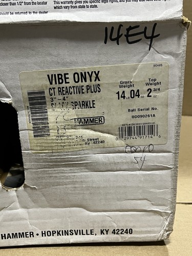 Hammer Vibe Onyx 14 lb Bowling Ball New in Original Box Made in the USA - 第 5/5 張圖片