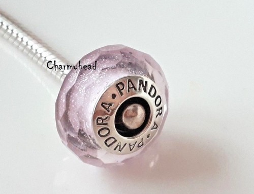 Nuevo PANDORA AUTÉNTICO Rosa MURANO Y PLATA 💜 Shimmer Faceted Murano 💜 791650 - Foto 7 di 10