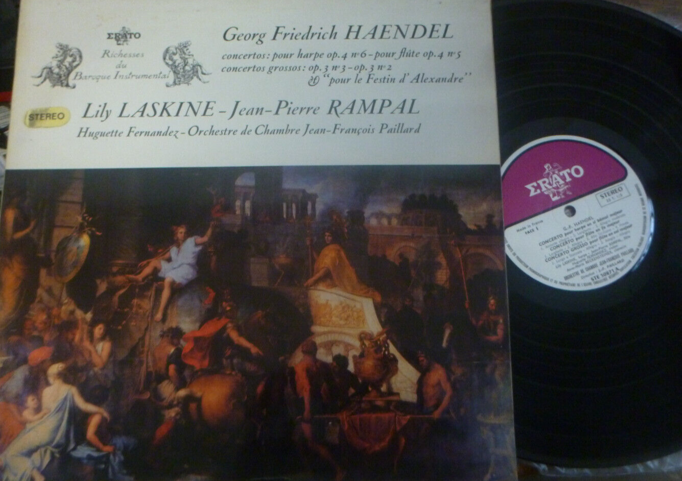 RAMPAL - LASKINE -FERNANDEZ - PAILLARD / HANDEL concertos / ERATO STE ...