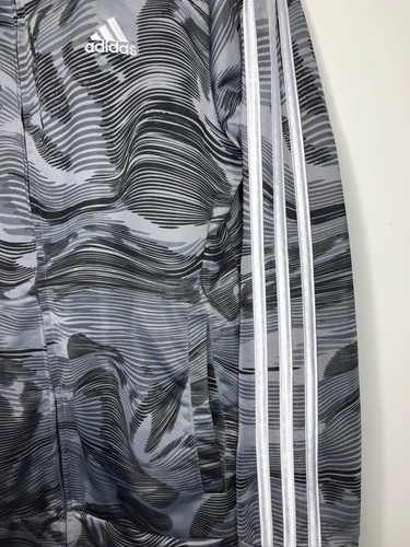 Adidas Track Jacket Youth Size L 14/16 Full Zip Abstract Camo 3 Stripe Sports - Picture 7 of 11