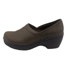 Dr. Scholl  s Benice Women  s Brown Leather Clogs Gel-Pac Insole Work Shoes Size 6