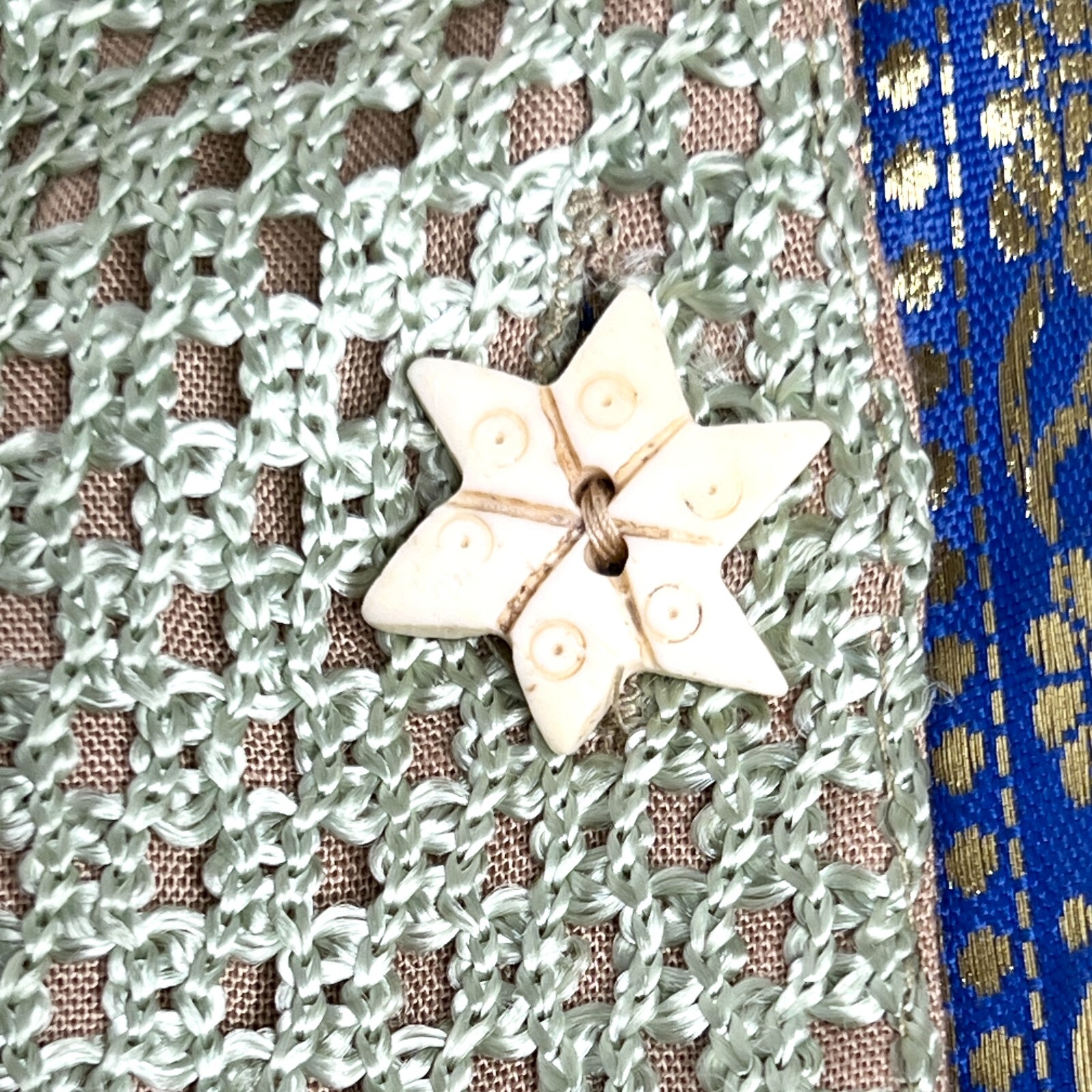 MARISOL Patchwork Blouse Jacket Blush Pink Gold S… - image 7