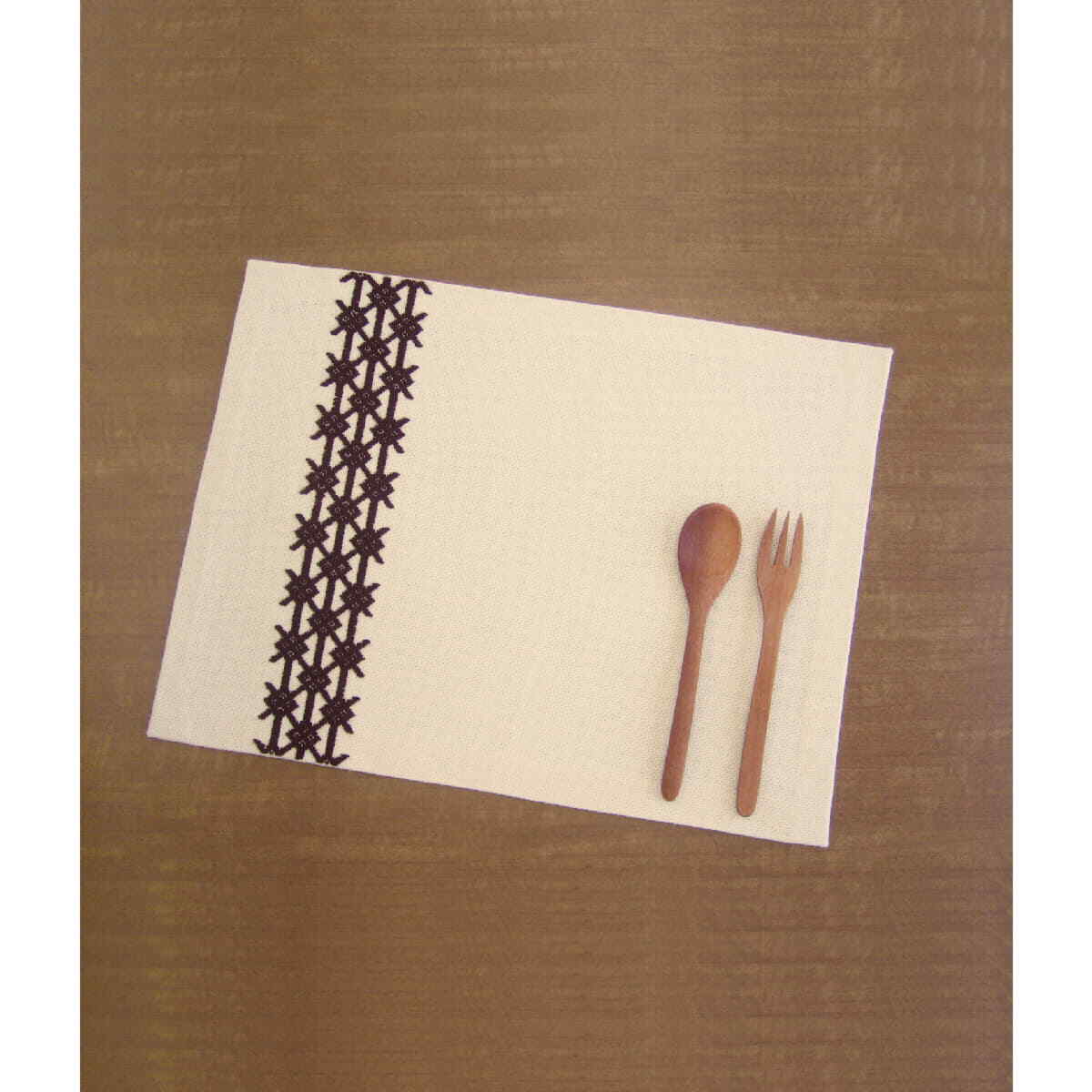 Olympus counted Kogin stitch kit ""Luncheon Mat beige 1pc"", 30x40cm, Original fro