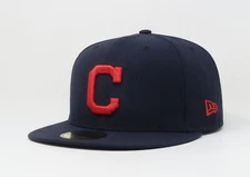 New Era 59Fifty Men Women Cap Cleveland Guardians "C" Navy Road Big Size Hat