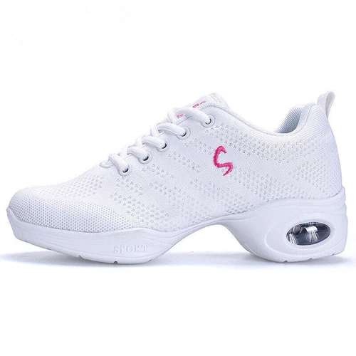 Women Jazz Hip Hop Ballet Shoes Ballroom Dance Split Sole Sport Trainers Sneaker - Picture 9 of 18