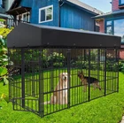L~XXL Metal Dog Kennel Outdoor Patio Animal Runs Crates Big Playpen Roof Cover