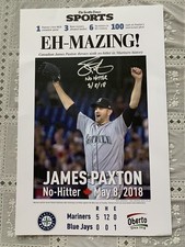 James Paxton Autographed Signed Placard Poster Seattle Mariners No Hitter 5/8/18