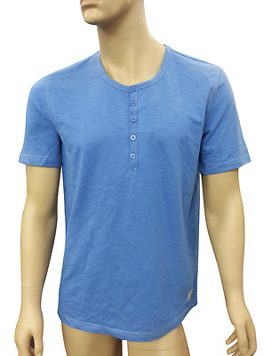 Buffalo David Bitton Herren Subyarn Terry Henley Rundhals Hemd - BD22318