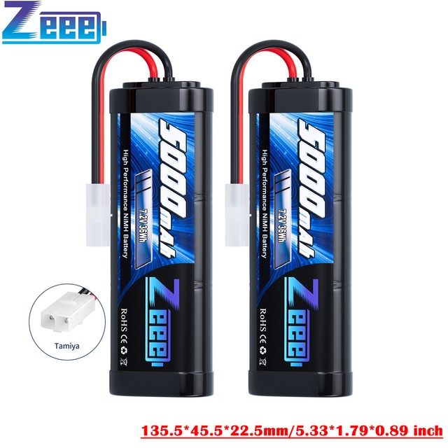 2X Zeee 7,2V Nimh Akku Batterie 5000mAh mit Tamiya Stecker Wiederaufladbar Akku
