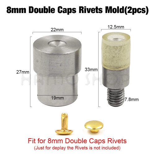 Hand Press Machine Metal Dies Mold Double Cap Rivets Snap Fastener Buttons - Picture 39 of 47