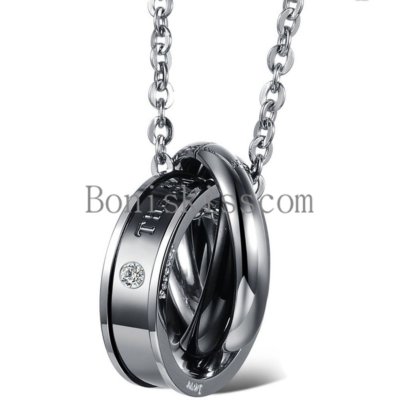 The only eternal love Stainless Steel Interlocking Rings Pendant
