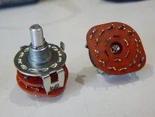 ROTARY SWITCH 12 POSITION SINGLE POLE 15mm SHAFT NON-SHORTING NO STOP - LOT OF 2