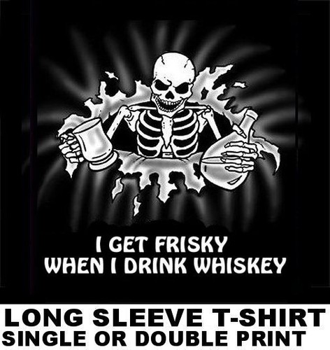 Débardeur Humour Homme Tee Hunt - I Get Frisky When I Drink My Whiskey - Coton Pré-rétréci, Neuf Avec étiquettes