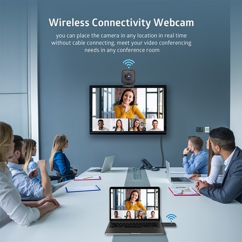 TOALLIN Wireless 1080P FHD Webcam Noise-cancelling Built-in microphone for PC - Picture 3 of 12