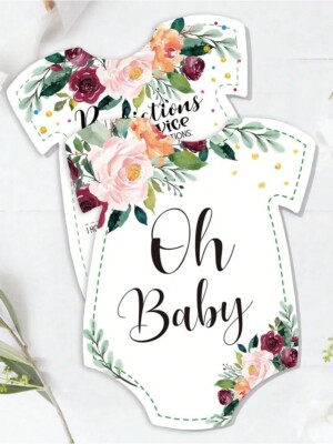Oh Baby Vorhersagen und Ratgeberkarten | Babyparty Spiele | Blumen 10er Pack
