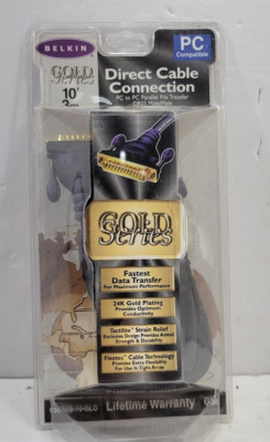 NOS Belkin Gold Series Direct Cable Connection for PC to PC Parallel File Xfer