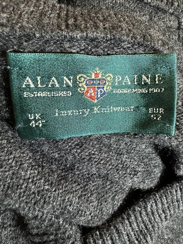 Alan Paine England Lambswool Sweater Vest Large Classic Fit Gray EU/52 - Picture 2 of 7