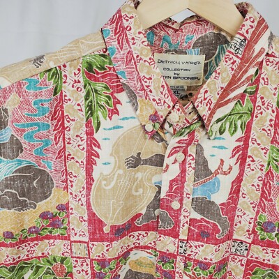 Vtg Reyn Spooner SLACK GUITAR JAM SESSION Hawaiian Shirt DETRICH VAREZ Mens XL
