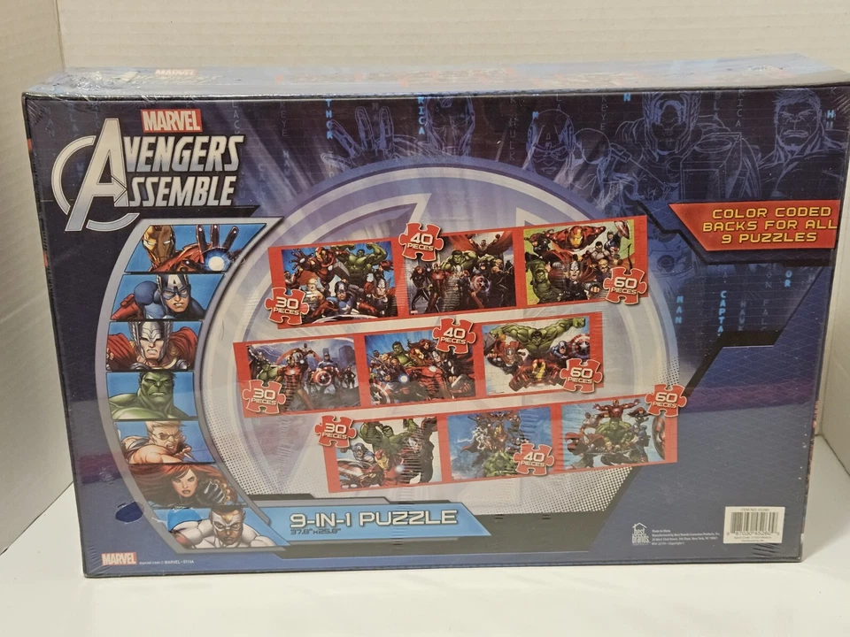 Disney Marvel Avengers Montar Puzzle 9 en 1 - 390 piezas - NUEVA Gorra Hulk Thor Foto 4 de 4