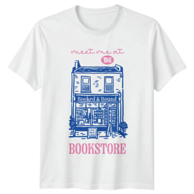 Meet Me At The Booked & Bound Bookstore Herren T-Shirt Damen Grafik Tee