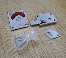 CHROME VACANT ENGAGED TOILET BATHROOM DOOR LOCK INDICATOR BOLT SLIDING 
