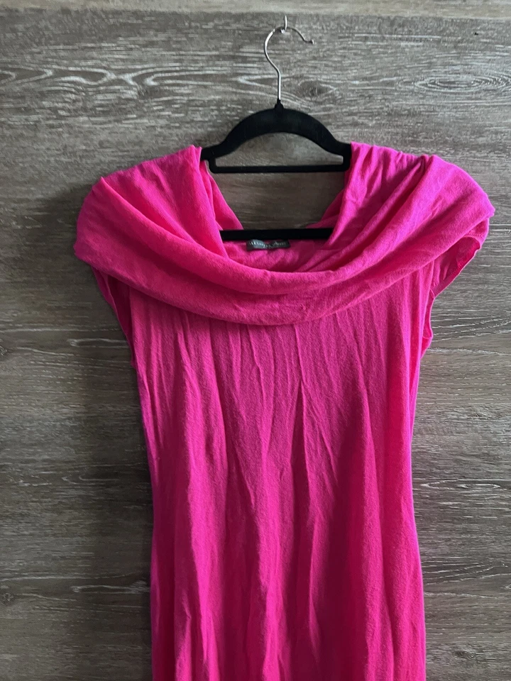 ALEXANDER McQUEEN 热粉色针织 Midi 鸡尾酒礼服圆领羊绒 M 码 — 第 4/4 张图片