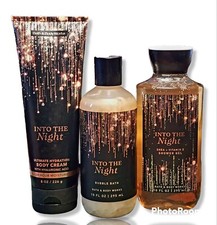 X3 Bath Body Works INTO THE NIGHT 8oz Pachouli Rasberry Rose Mocha Bubble Bath