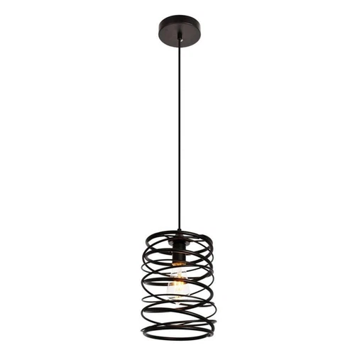 Living District Hopper 1-Light Transitional Metal Pendant in Black - Picture 3 of 6