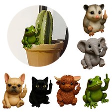 Mini Middle Finger Animal Middle Finger Statue Little Figurine Office  Desktop