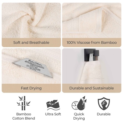 Rayon from Bamboo Blend Solid 650 GSM 6 Piece Hand Towel Set - Picture 30 of 67