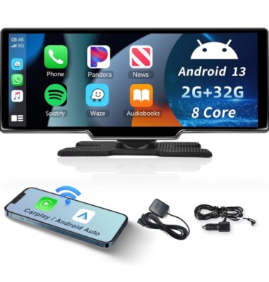 Podofo 10.4 écran rotatif Vertical autoradio Android 1 Din 2 64G sans fil Carplay Android