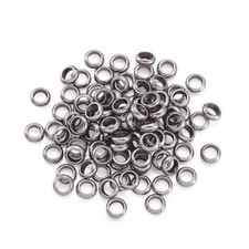 100pcs 304 Stainless Steel Ring Stainless Steel Color Big Bead Spacers 4x1.5mm