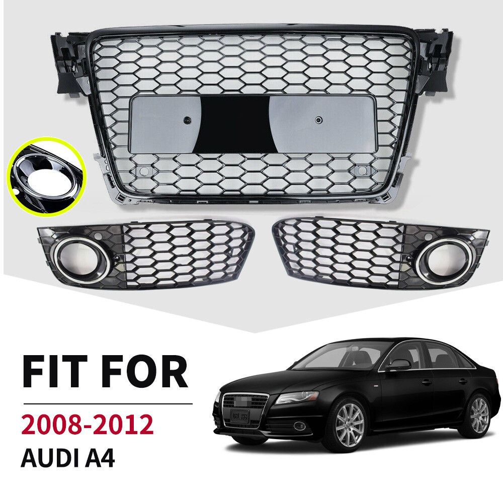 Auto Grille Mesh Side Voorbumper Mistlamp Grill Grille Cover Voor A4 B8 2012-2015 S4 Voor S-Line Facelift voorgrill(Left Right