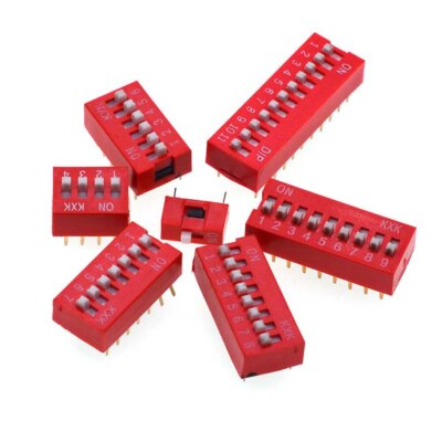 10PCS DIP Switch 5 bit Way 2.54mm Switch Red Snap Switch Wholesale Electronic