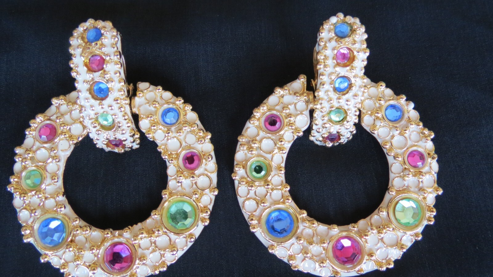 Vtg CRAFT Unsigned Runway Statement Rhinestone Da… - image 4
