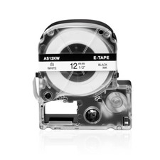 1/2" Compatible 212BW 212BWPX PX Tape for K-Sun Epson LabelShop Black on White