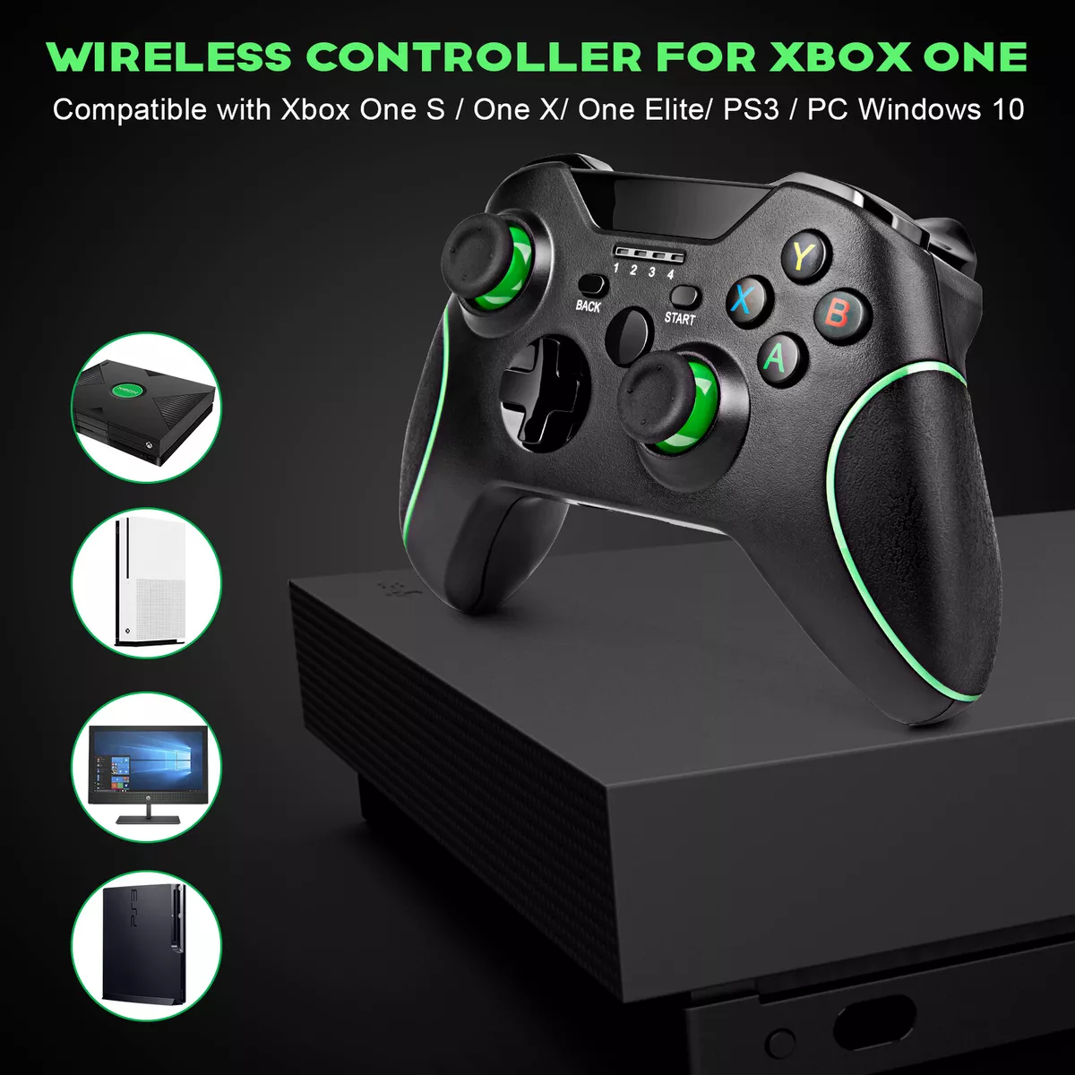 Gamepad sem fio para Xbox One, PC Joystick, Windows 7, 8, 10, Controlador  de jogos para console PS3, 2.4G - AliExpress