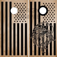 Eagle Head Flag Wood Cornhole Wrap Bag Toss Skin Decal Sticker