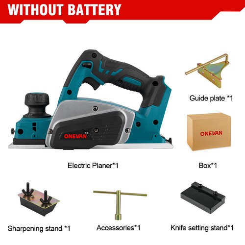 Cepilladora Eléctrica Inalámbrica Con Batería 82mm Kit Para Makita 18V batería - Imagen 20 de 21