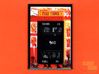 Atari Fire Truck marquee/bezel 2x3'' fridge/locker magnet arcade 