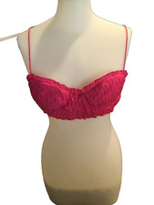 NWT Zara Pink Textured Corset Bra Top women s size small thin straps ruffled