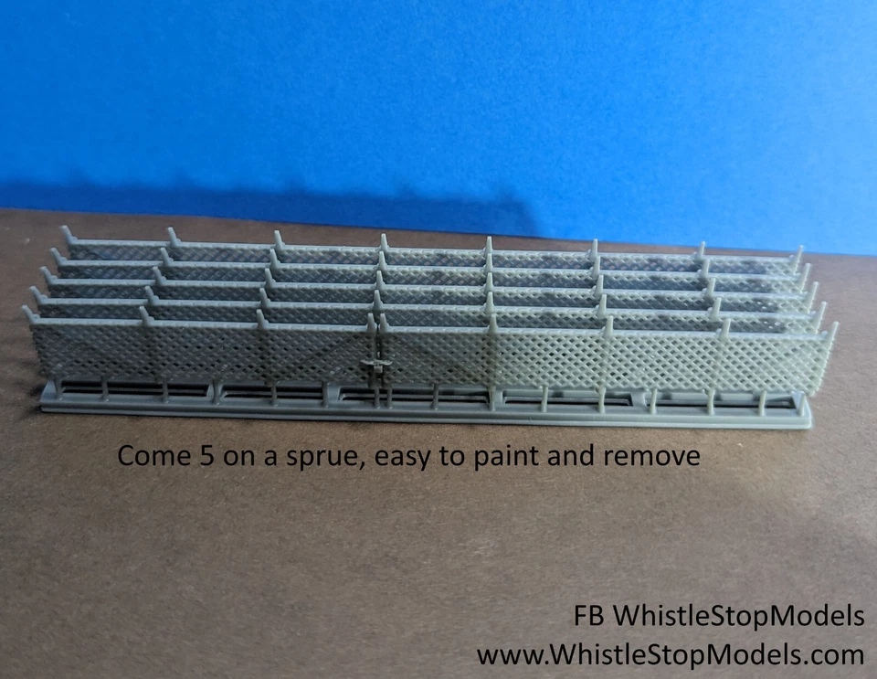 N scale 6 ft tall ChainLink fence 5 pcs over 25 inches  N1072 - Image 3 of 4