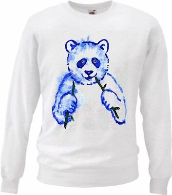 Sweatshirt PANDA BÄR BEIM MITTAGESSEN EISBÄR BRAUNBÄR TEDDYBÄR BÄR BÄREN in Weiß