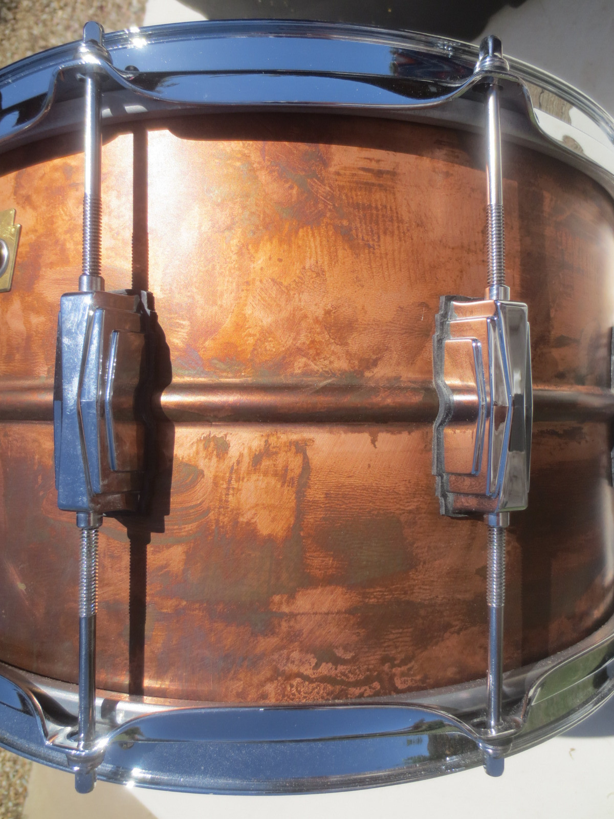 Ludwig Copper Phonic Raw Copper Snare Drum w Imperial Lugs 8" x 14" Humes Berg