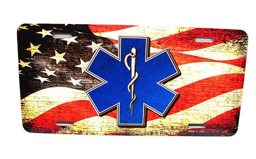 EMS EMT EMERGENCY MEDICAL TECHNICIAN AMERICAN FLAG METAL NOVELTY LICENSE PLATE - Bild 10 von 15