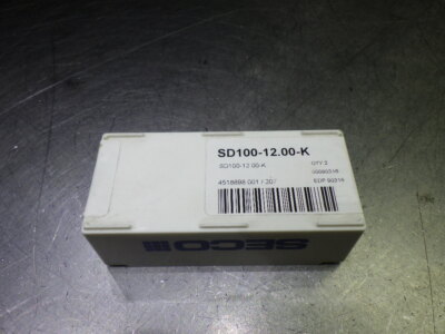 SECO 12mm Carbide Drill Tip Inserts QTY2 SD100-12.00-K (LOC3532)