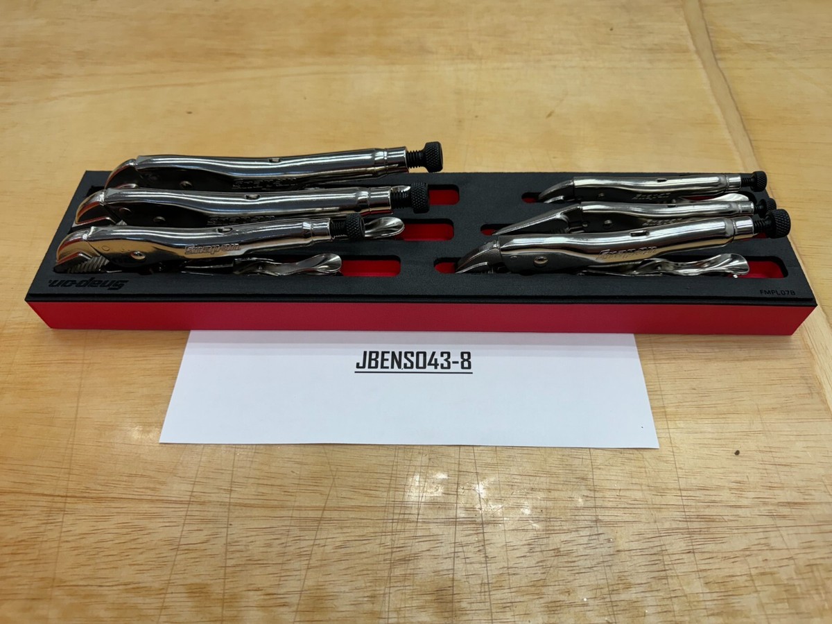 Snap-on Tools USA 6pc Locking Pliers Foam Set PLLP600FR Snap-on Tools USA 6pc Locking Pliers Foam Set PLLP600FR