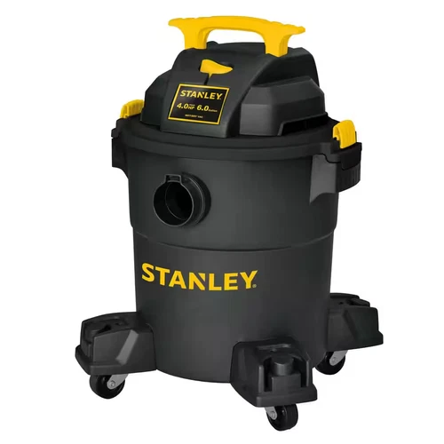 Stanley 6 Gal Wet/Dry Shop Vacuum 4.0 Peak HP Poly Tank Portable Utility Vac Bla