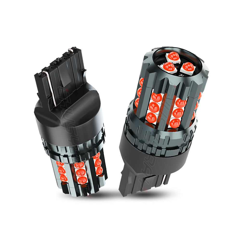2X 7443 7440 7444 Led Red Brake Tail Parking Light For